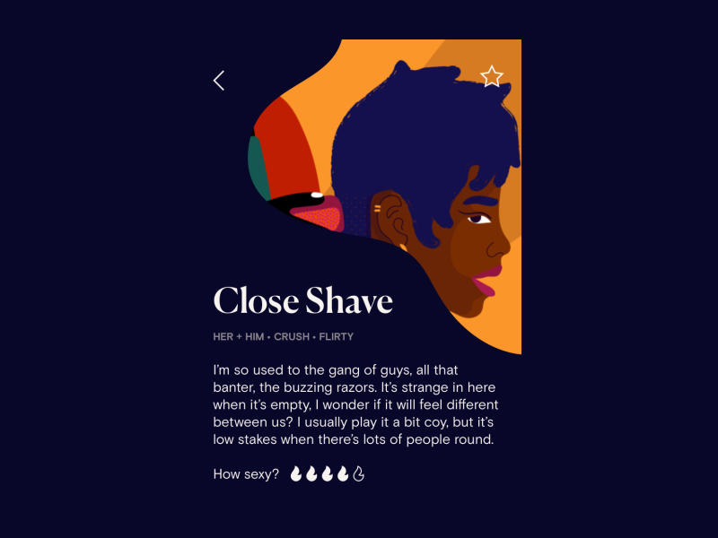 Dipsea app Close Shave screen