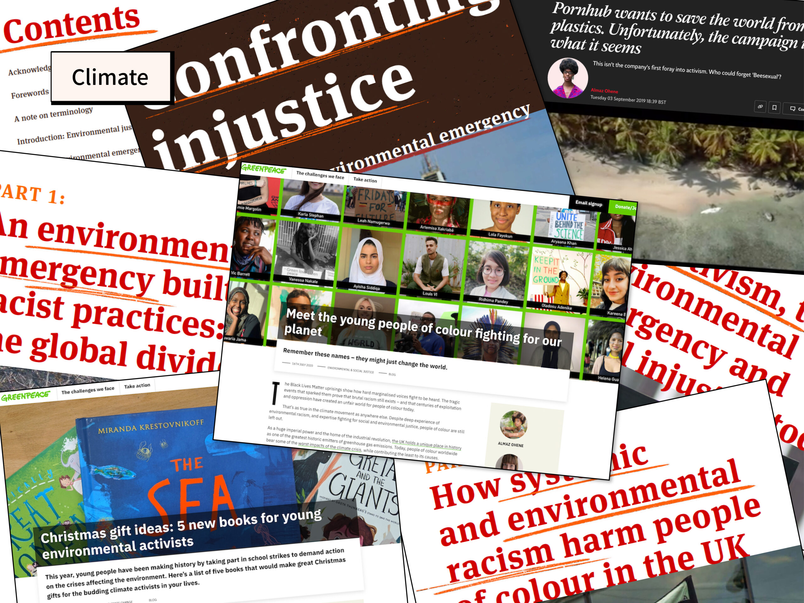 climate article collage